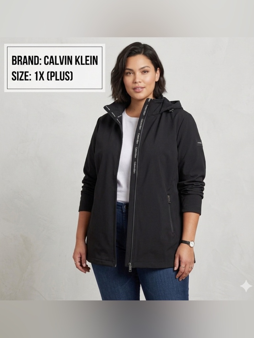 060- Calvin Klein Black Spring and Fall Jacket